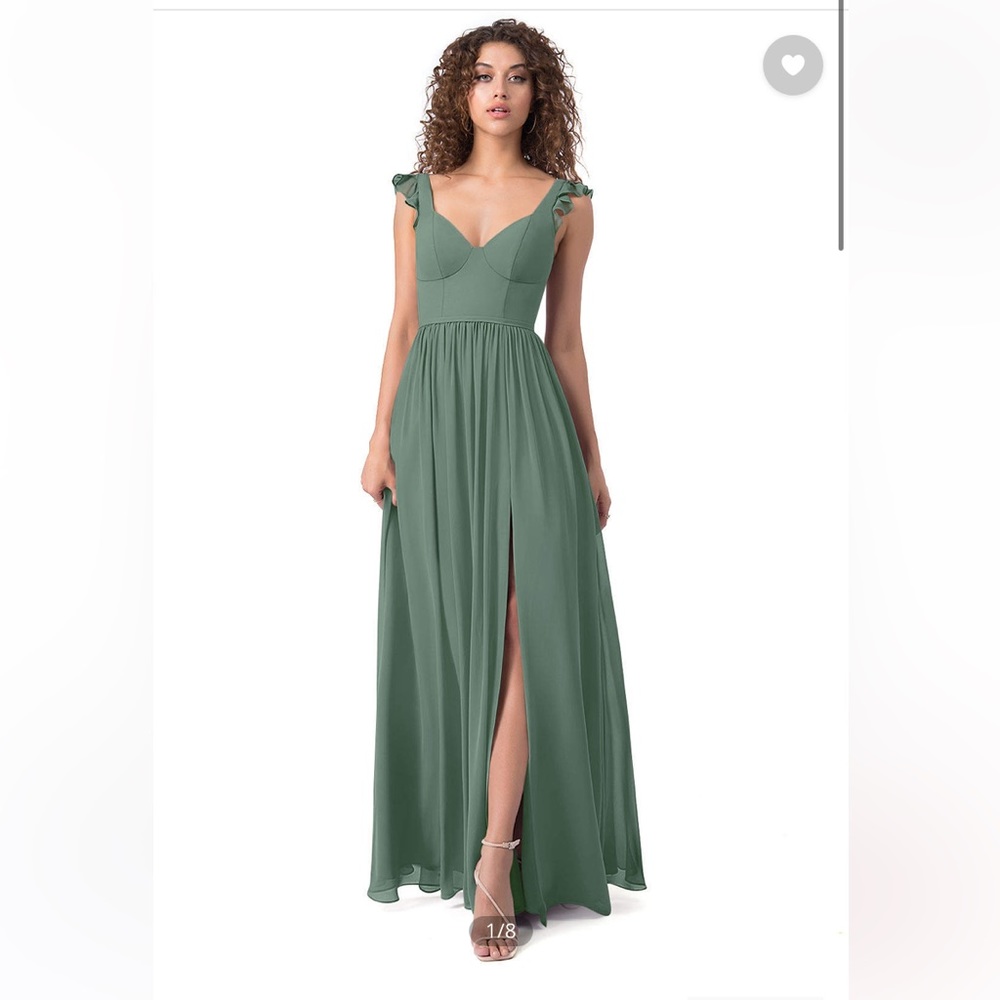 Azazie Eucalyptus Green Bridesmaid Dress A2